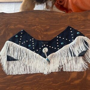 Vintage Fringe Denim & White studded  Cowgirl concert western #morganwallen